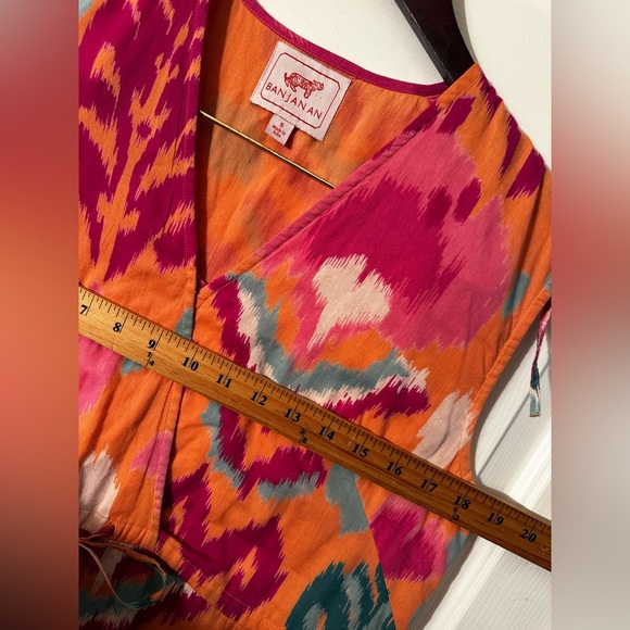 BANJANAN [Revolve] Becca Ikat Dress in Spice SMALL 100% Cotton Sleeveless Tiered - Picture 8 of 16
